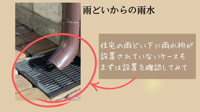 雨どいからの雨水　雨水枡